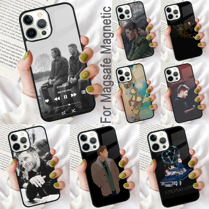 Supernatural Winchester Magnetic Soft Phone Case for iPhone 16 Promax 15 Pro 13 14 Plus 11 12 Mini MagSafe Coque