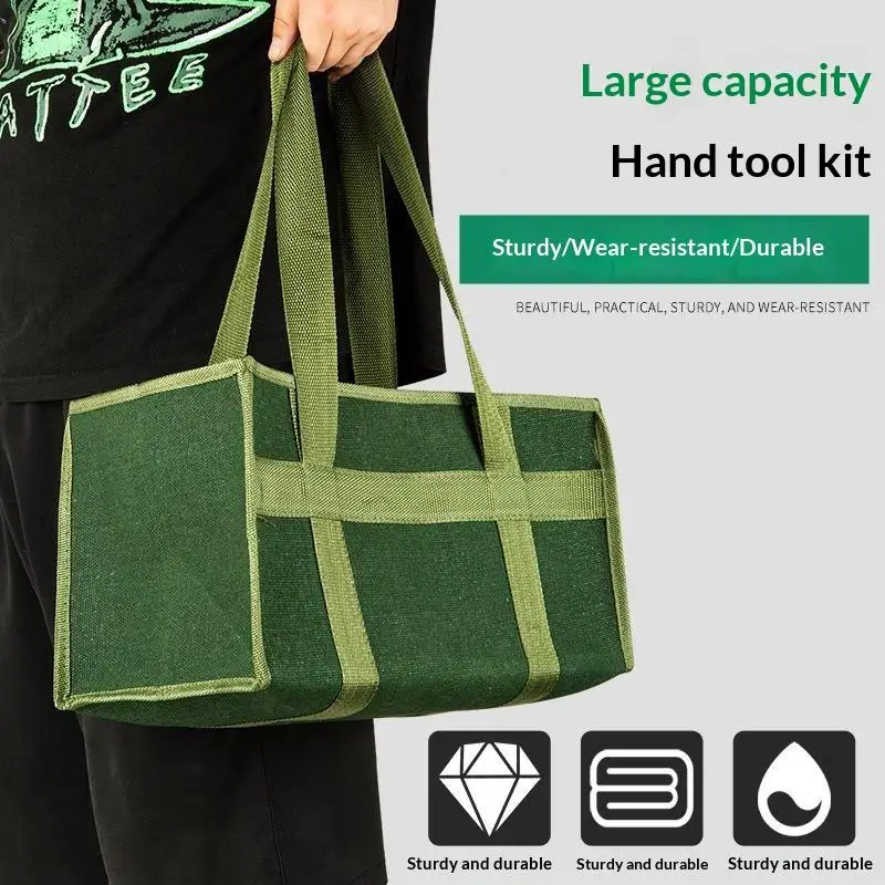 High Strength Tool Bag Pouch Simple Canvas Tool Storage Organizer For Electrician Tools Garden Moving Home Storage Space Saving