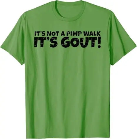 �It's Not A Pimp Walk It's Gout“ Lustiges T-Shirt mit medizinischem Humor für alte Männer, Y2k, personalisierte Buchstaben, bedrucktes sarkastisches Witz-Spruch-T-Shirt – Detail 8