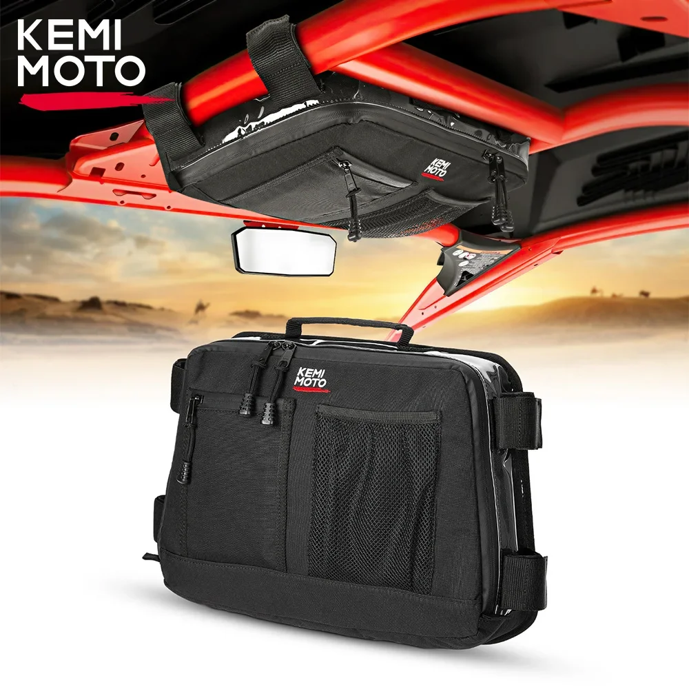 KEMiMOTO UTV 1680D Overhead Roof Storage Bag #715004275 For Can-Am Maverick X3 Max R RR 4x4 DS XMR XDS XRC Turbo DPS 2017-2023