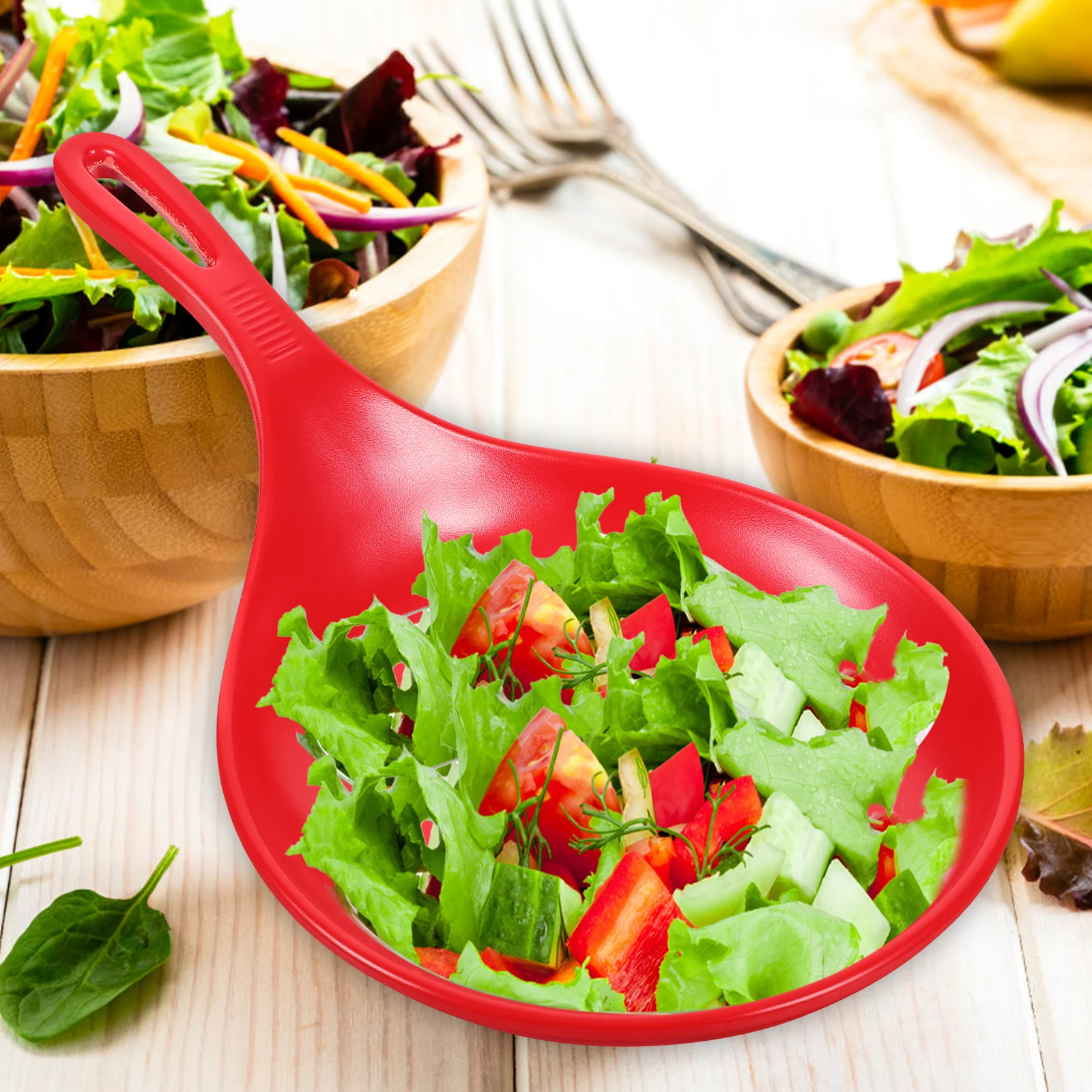 

Spoon Plate Handle Korean with Eating Serving Plates Dish Handles Melamine Dinner