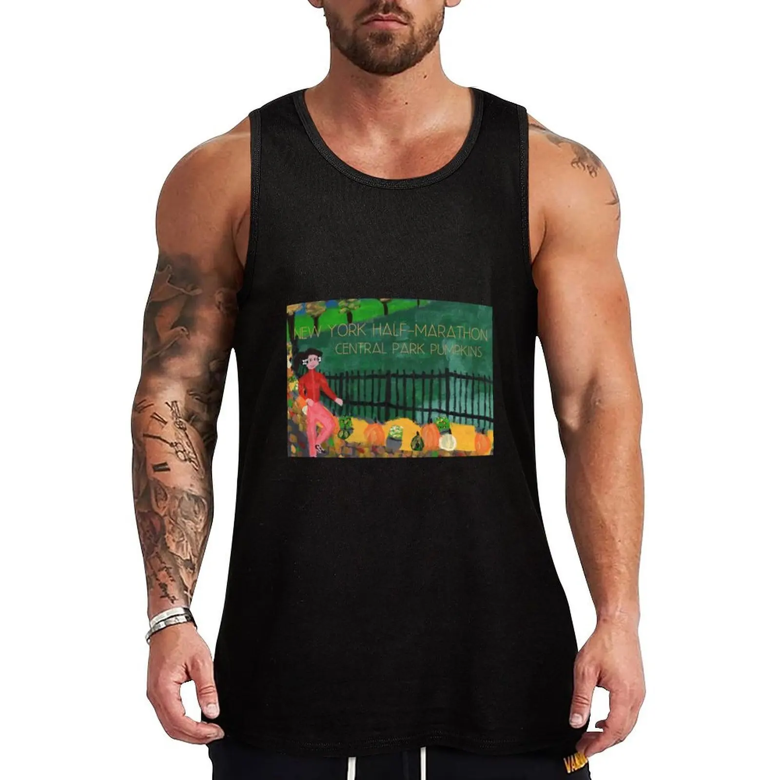 

New York Half-Marathon Central Park Pumpkins Tank Top Sports Fitness Tank Top Quick Dry Moisture Wicking
