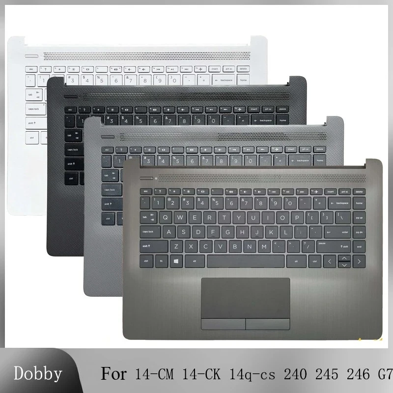 

Новая американская клавиатура для 14-CM 14-CK 14q-cs TPN-I131 246 245 240 G7, верхняя крышка упора для рук ноутбука с чехлом для клавиатуры, черная L23241-001