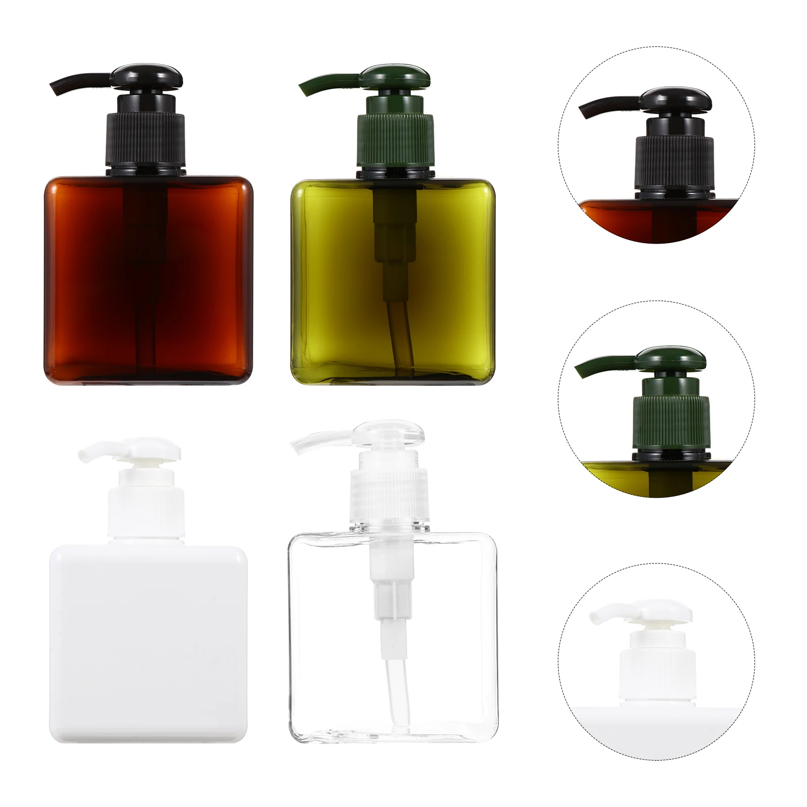 

4pcs 250Ml Press Pump Bottle Set Portable Travel Toiletries Container Plastic Lotion Shampoo Storage Dispenser Refillable Empty