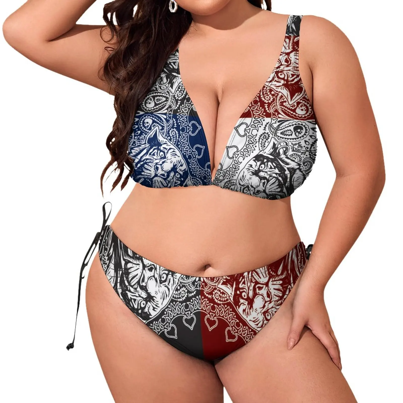 

Custom Rib Bandana Bikini Pattern Push Up Swimwear Sexy Swimwear Party Plus Size Sexy Lace Up Bikini Swimwear Beach