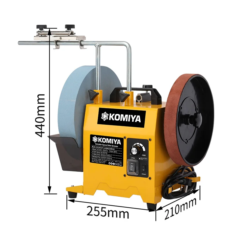 KOMIYA 8 Inch Variable-Speed Wet Sharpener, Bench Grinder Machine Water Cooled Wet Stone Grinder for Knife, Chisel