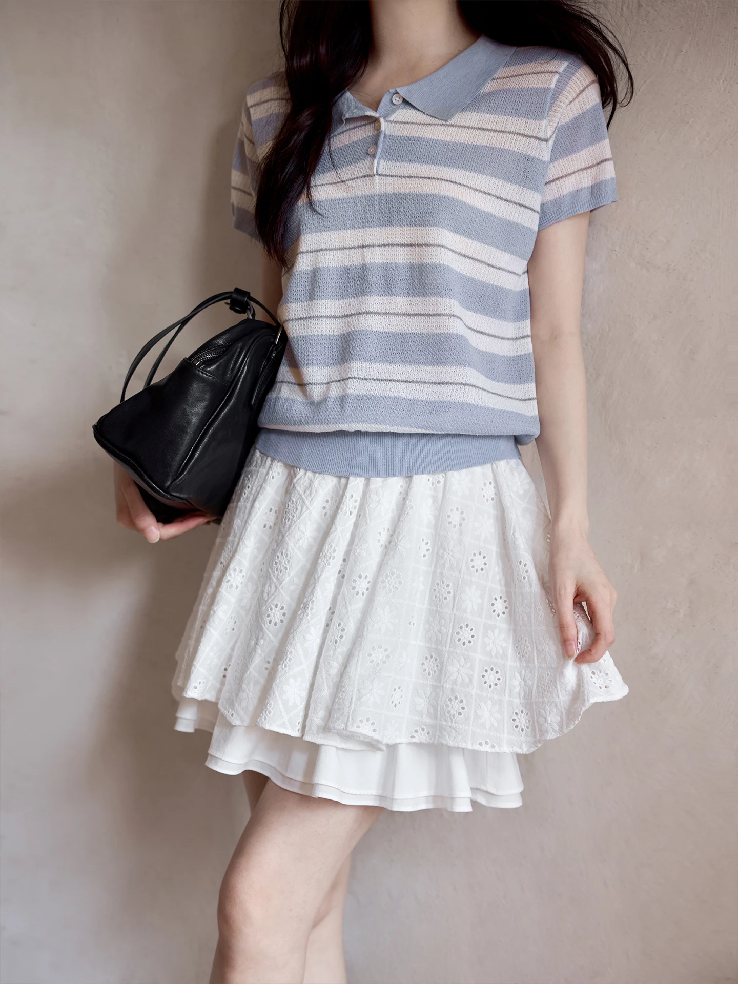 

Лето 2026 Новая пышная белая юбка А-силуэта с высокой талией в корейском стиле, повседневная, простая, хлопковая, свободного кроя B0102026