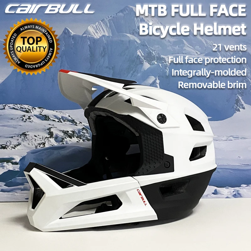 Casco da ciclismo Cairbull-Full Face per uomo e donna Cappello di sicurezza per sport da montagna Berretto da MTB Casco da bicicletta leggero