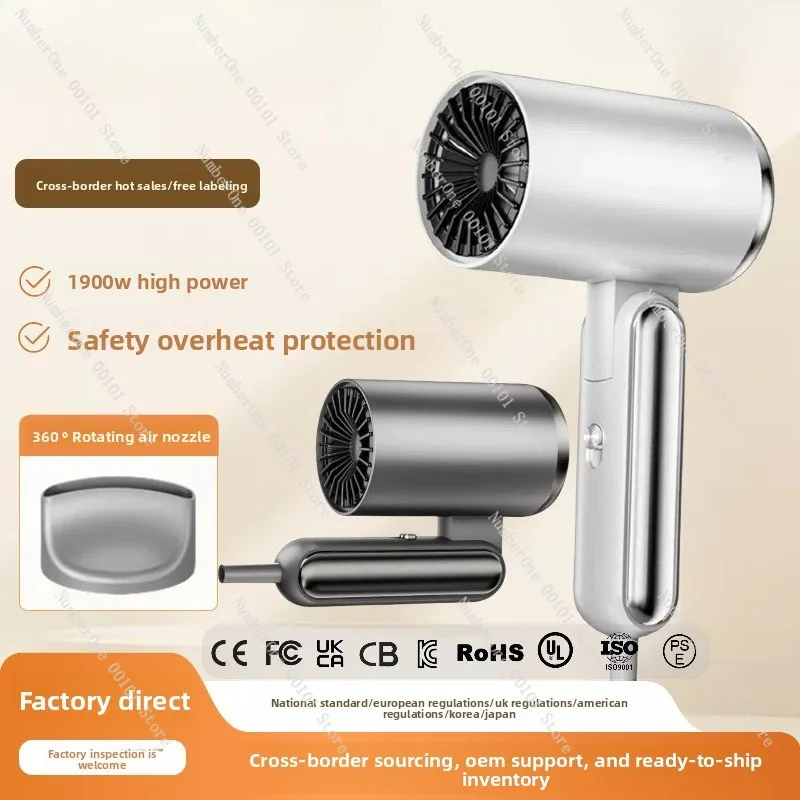 Foldable Hair Dryer for Home Use, High Power Negative Ion Hair Dryer, Suitable for Student Dormitories, Hair Care, Cross-Border