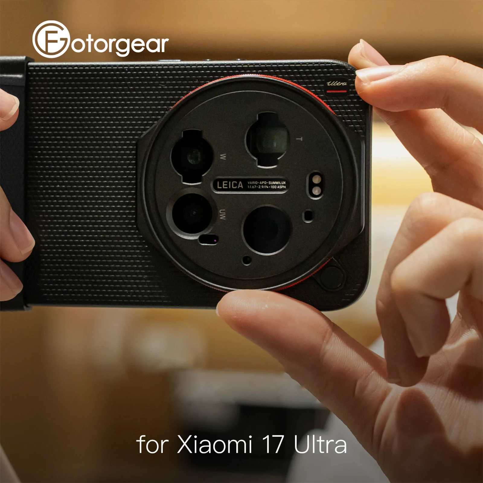 Image of Fotorgear Zoom-Ring mit einstellbarem Fokus, für Xiaomi 17 Ultra, für offizielle Fotografie-Handyhülle, unterstützt 67-mm-Filter und 17-mm-Objektiv