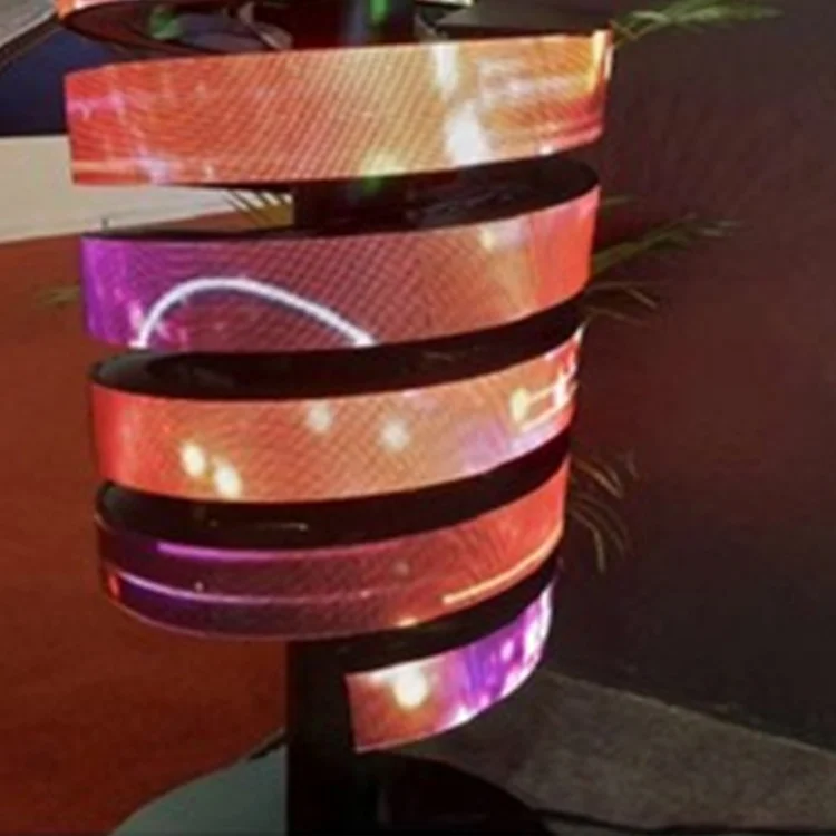 P3.076 For Cylindrical Column Use Round Curve Soft Led Screen Module Flexible Display