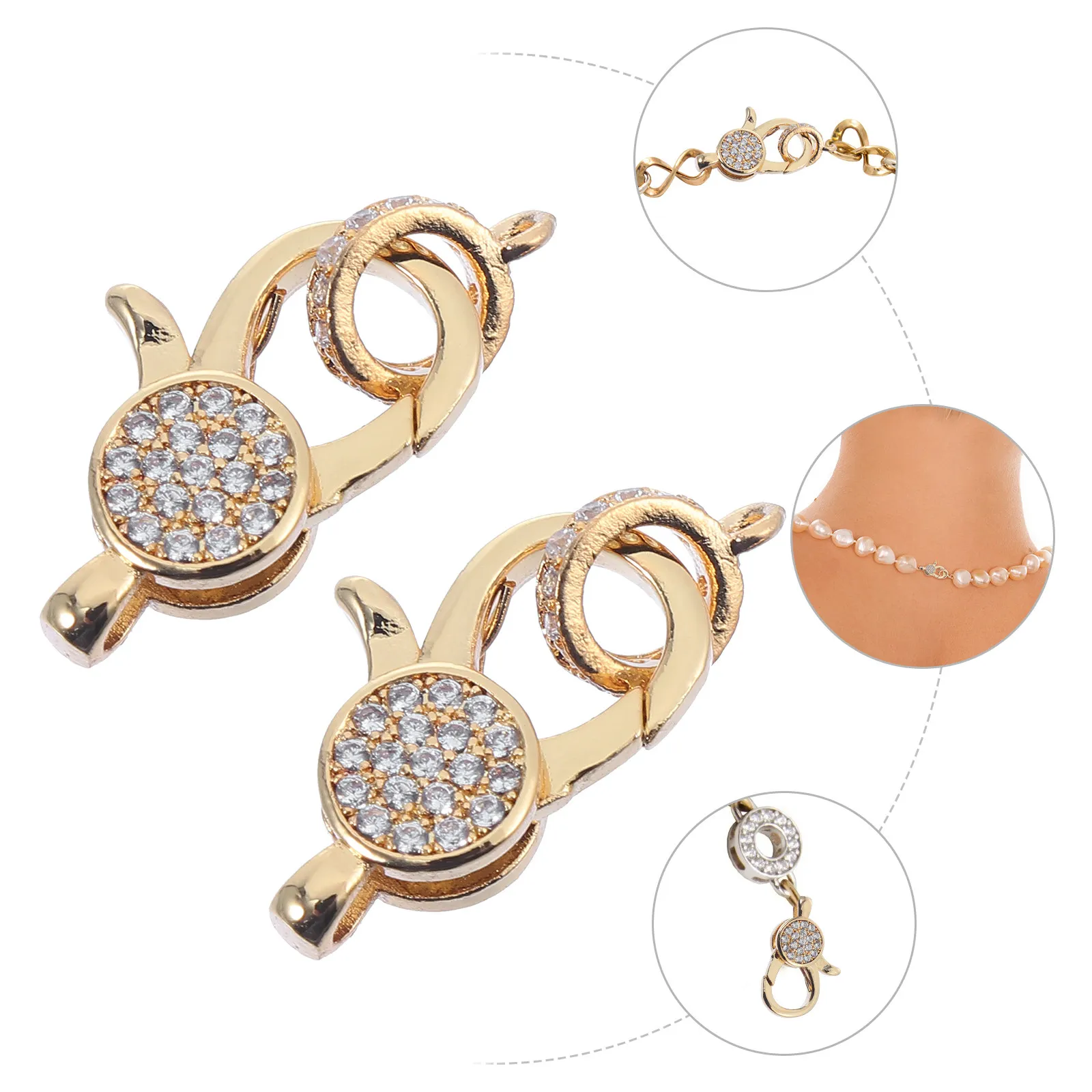 

2 шт. застежки-карабины для украшений, соединительные застежки для изготовления браслетов, ожерелий, фурнитура для рукоделия, застежки-крабики