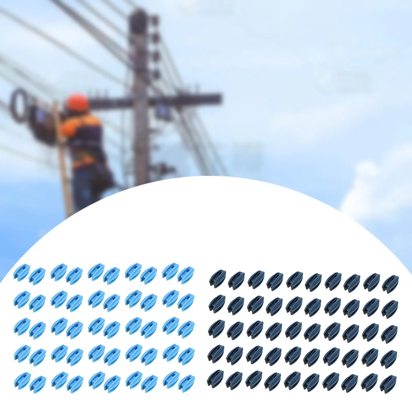 

50x Electric Fence Insulator High Voltages Grid Square Tube Pole Insulator Multipurpose Weather Resistant Fencing Accessories