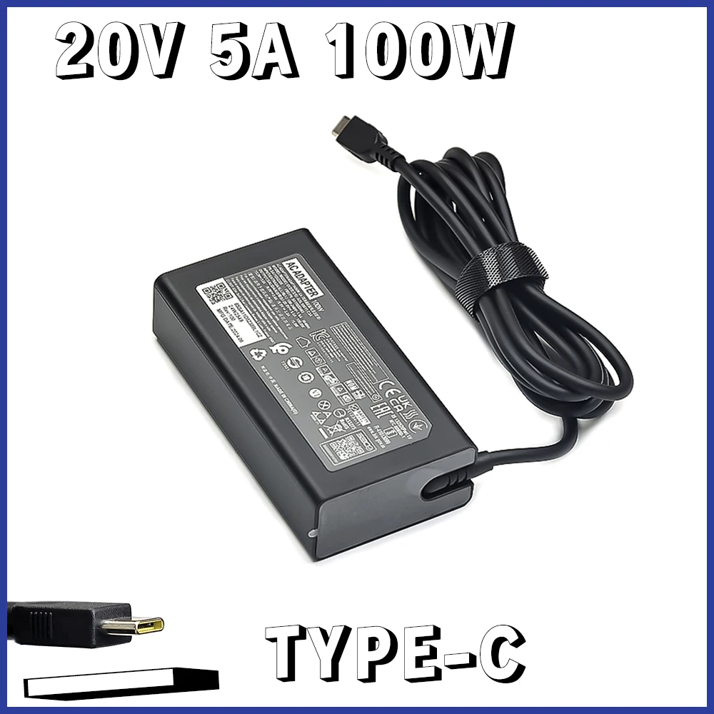 

Зарядное устройство для ноутбука 100 Вт, 20 В, 5 А, адаптер питания USB Type-C PD для Lenovo Thinkbook 13x s 14 16 17 Plus Pro16 YOGA Y9000 ThinkPad X380