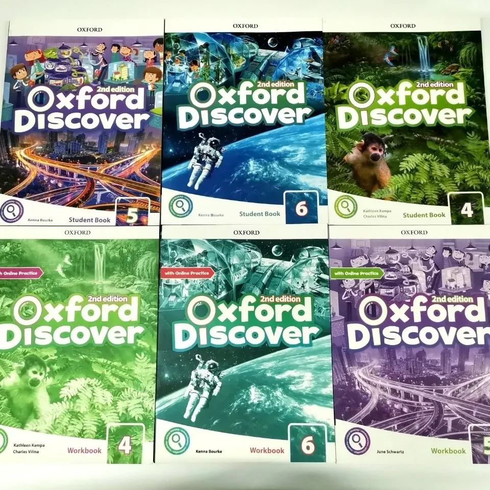2 Books Oxford Discover 2nd Edition Level 1-6 Student Book+ Workbook Young Learners Textbook English Children Age 7-16 Years