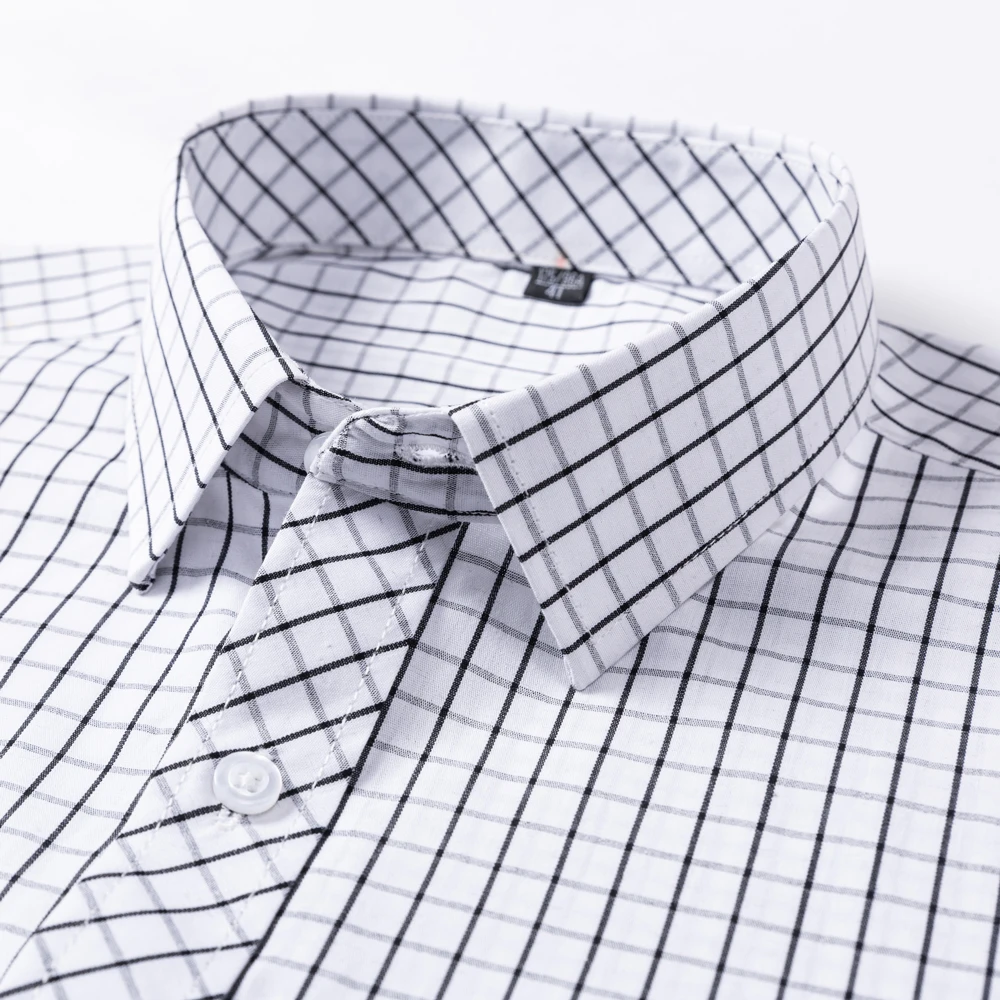 Men's British Casual Cotton Plaid Short Sleeve Shirt - Lightweight Summer Checkered Button-Up with Pocket For Daily Outerwear