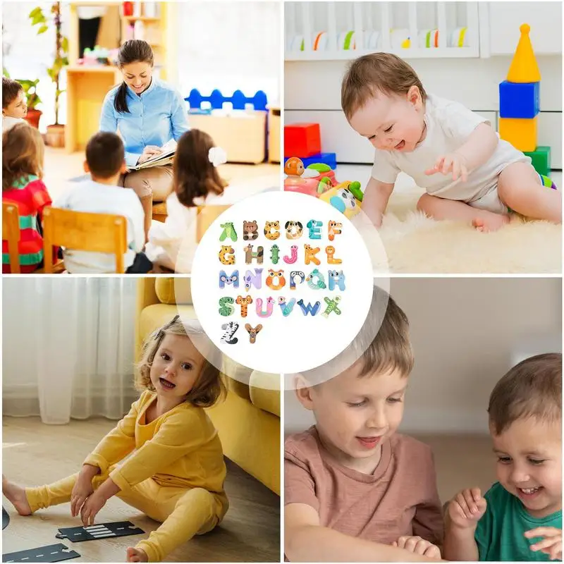 Magnesy na lodówkę alfabet duże magnesy alfabet ABC Puzzle wczesna edukacja nauka liczenia pisowni zabawka edukacyjna