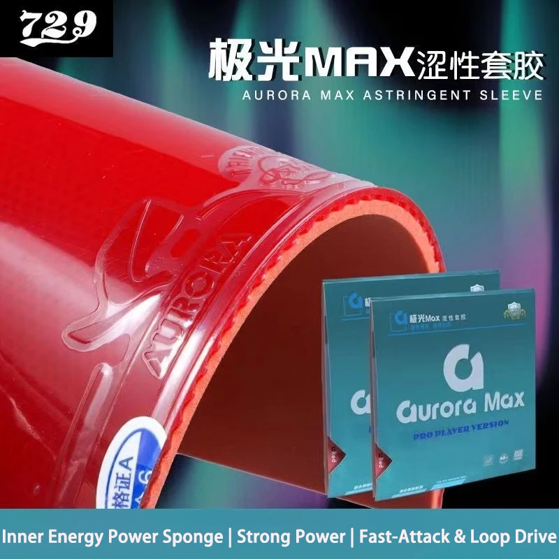 

Original 729 Friendship Table Tennis Rubber Sheet Aurora Max Non Sticky Elastic Ping Pong Rubber Internal Energy Orange Sponge