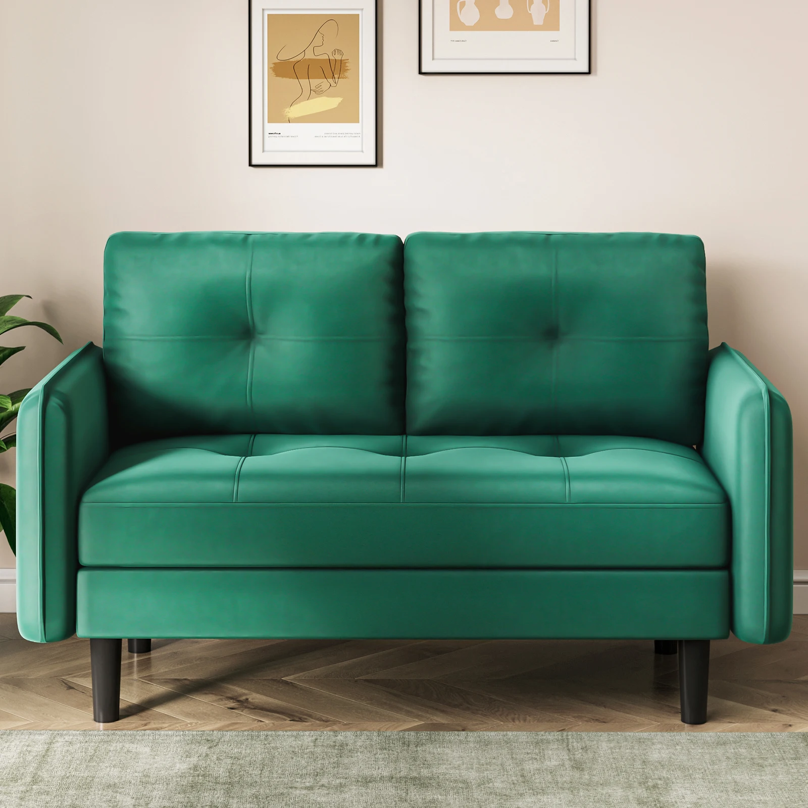 أريكة بمقعدين، أريكة مخملية حديثة مع وسائد سميكة، أريكة مريحة بمقعدين لغرفة المعيشة، غرفة النوم، المكتب، الشقة، #1