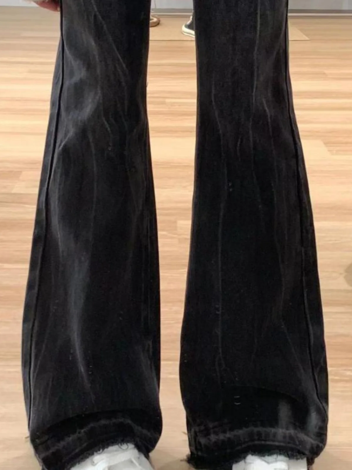 

High Waist Flared Jeans Women's Spring Autumn plus Size Pear ape Body Slimming Not Tight Leggings Deep Blue Long Pants