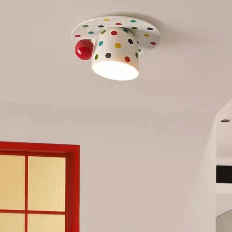 Cute Polka Dot Embedded Downlight Creative Ceramic Coffee Cup LED Spot Light for Entrance Hallway Dessert Shop Home Decor