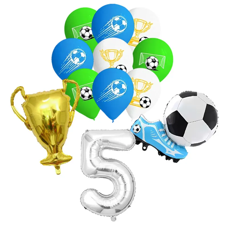 NEW Soccer Birthday Decorations Ballons Tableware Plates Cup Napkin Tablecloth Banner Gift Bag Football Theme Party Supplies Boy - view 6