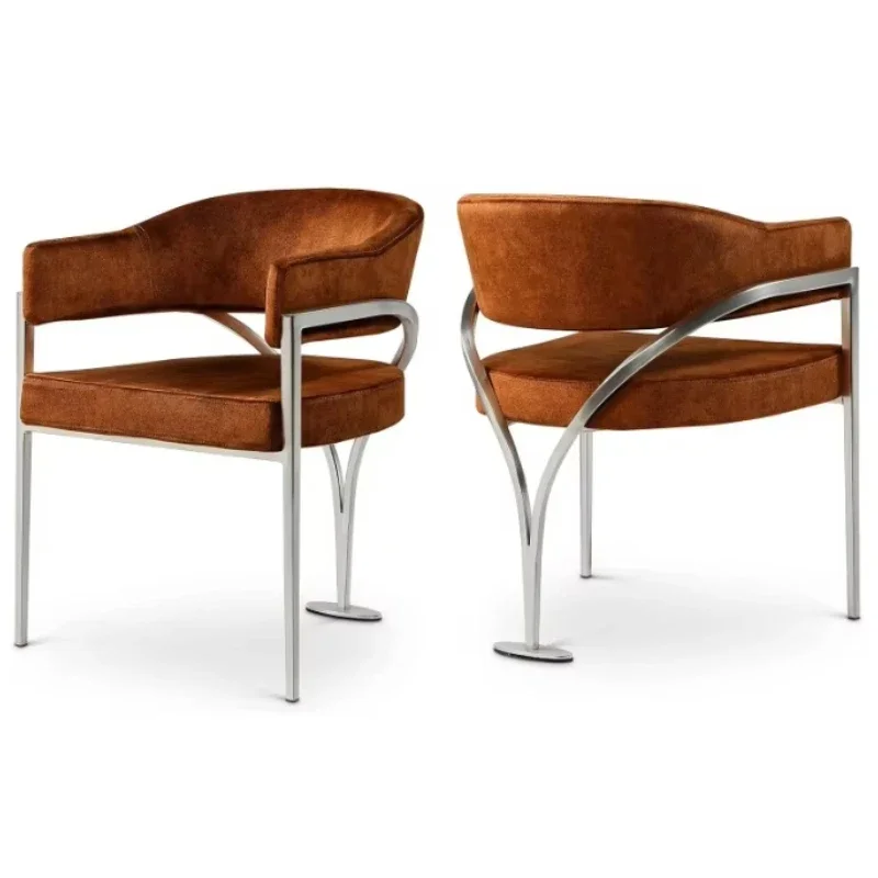 

luxury chrome-plated metal dining chairs, velvet fabric restaurant chairs, suitable for families, hotels, and event venues