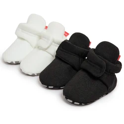 KIDSUN-zapatos de calcetines para bebé, botines de algodón suave, antideslizantes, cálidos para primeros pasos, para cuna infantil, Invierno