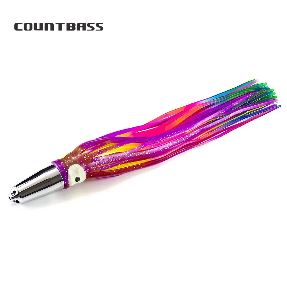 Señuelo trolling COUNTBASS Bullet Head – Jet con falda de calamar