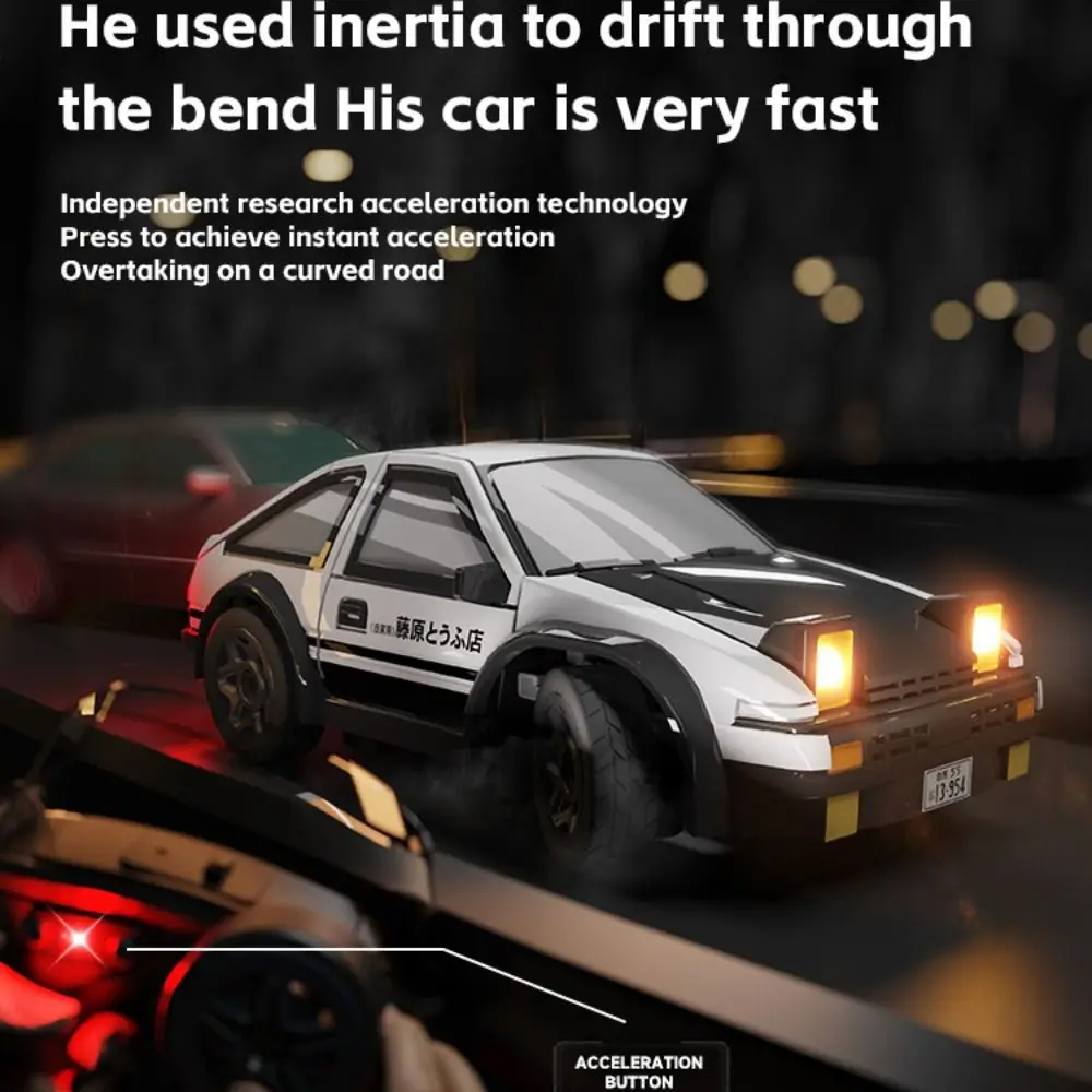 

New Plastic RC Drift Car Black&White 1/64 MINI AE86 RC Stunt Car Electric Racing Sports Vehicle Adults