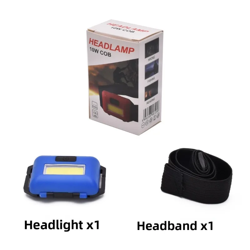 Mini COB Headlamp - Super Bright, Long Battery Life, Ideal for Night Running, Cycling, Camping, Dry Battery Head-Mounted Torch