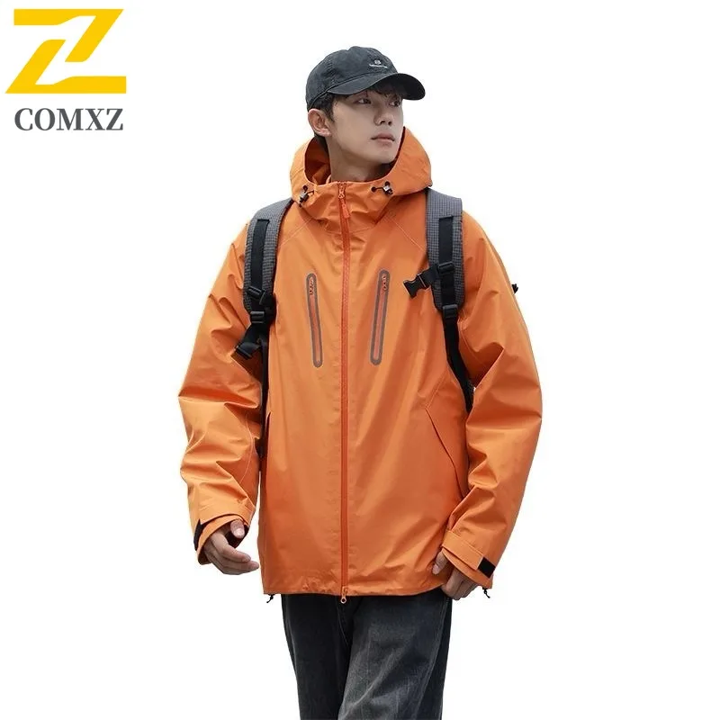 

Men Outdoor Hiking Jacket Detachable Hooded Breathable Lightweight Waterproof Windproof Coat Spring Autumn Trekking Windbreaker