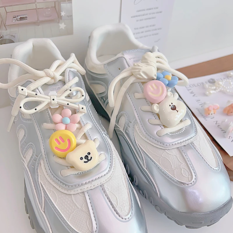 

New Fashion Bow Dog Decorated Organza/Lace Shoelaces, Ballet-Style Sneaker Accessories and Jewelry for Sports Shoes