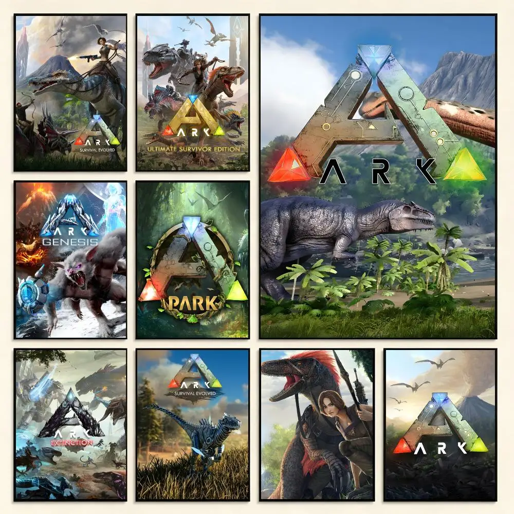 Survival Game Ark: Survival Evolved Poster Digital Solvent Print Waterproof PP Fade-Resistant Wall Art Room Decor Gift