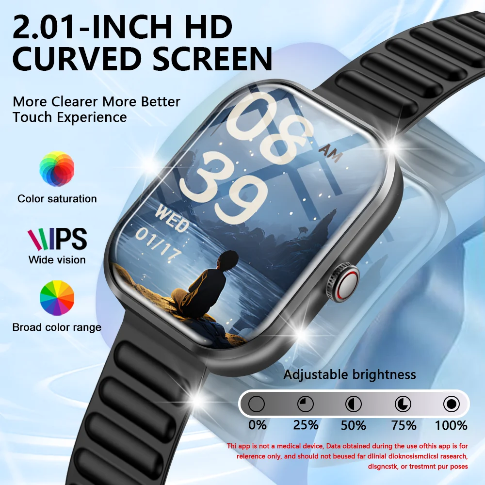 LAXASFIT New Smart Watch with Voice Calling Men's Health Monitoring Smart Notifications Voice Assistant Women's Smartwatch Gift