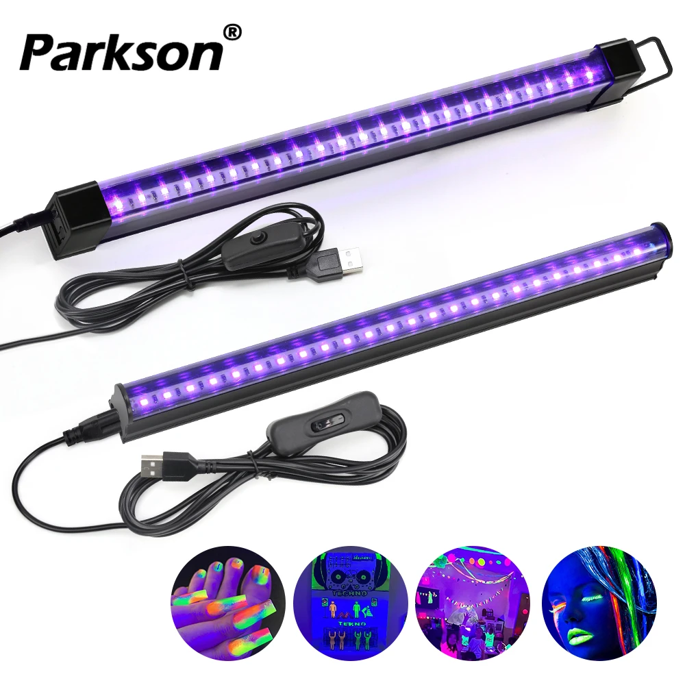 Black Light UV T5 T8 Tube 5V 6W Ultraviolet Lamp Bulb 395nm Blacklight Bar for Money Detector Halloween Party Disco Decor