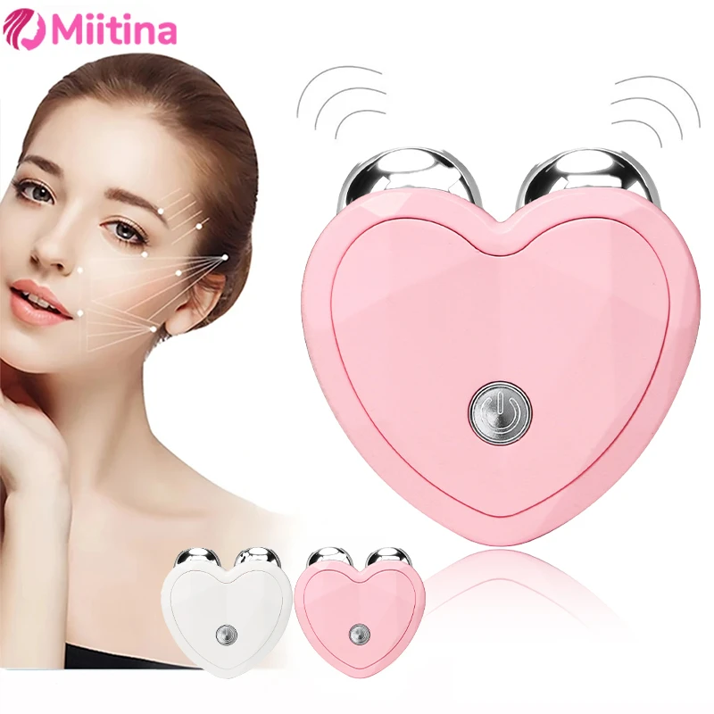 NEW Micro Current Beauty Device Mini Portable Face Lifting Roller Slimming Massager EMS Delicate Contour Firming Facial Care