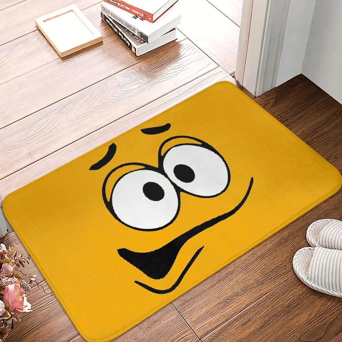 

Anti-Slip Doormat Bath Mat Orange Candy Faces Floor Carpet Entrance Door Rug Home Decor