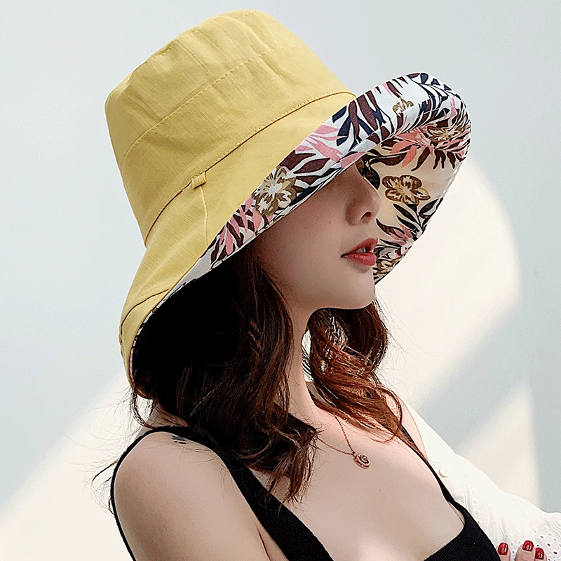 K34 hats for women travel bucket hat outdoor bucket hat ladies fashion big brim sports sun hat summer beach sun protection hat