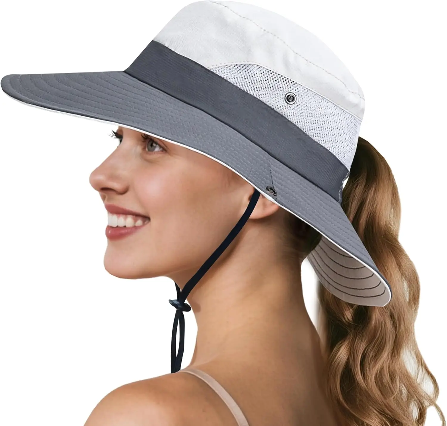 

UPF 50+ Wide Visor Sun Hat for Women, Packable for Beach Hiking Gardening