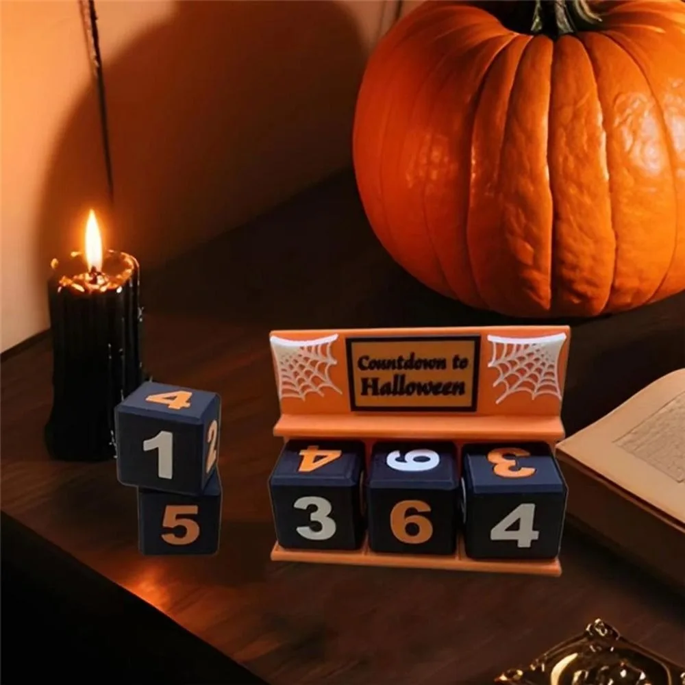 Ornament Ornament Halloween Theme Countdown Calendar PLA Exquisite Desktop Decoration Spiderweb Spooky Holiday Decor Family