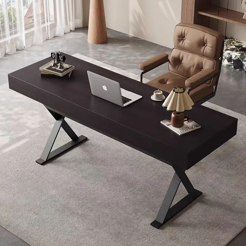 ei-Executive Office Desk Furniture Modern Smoky Wood Color Modern CEO Table Executive Workstation Home Office Desk Essentials#
