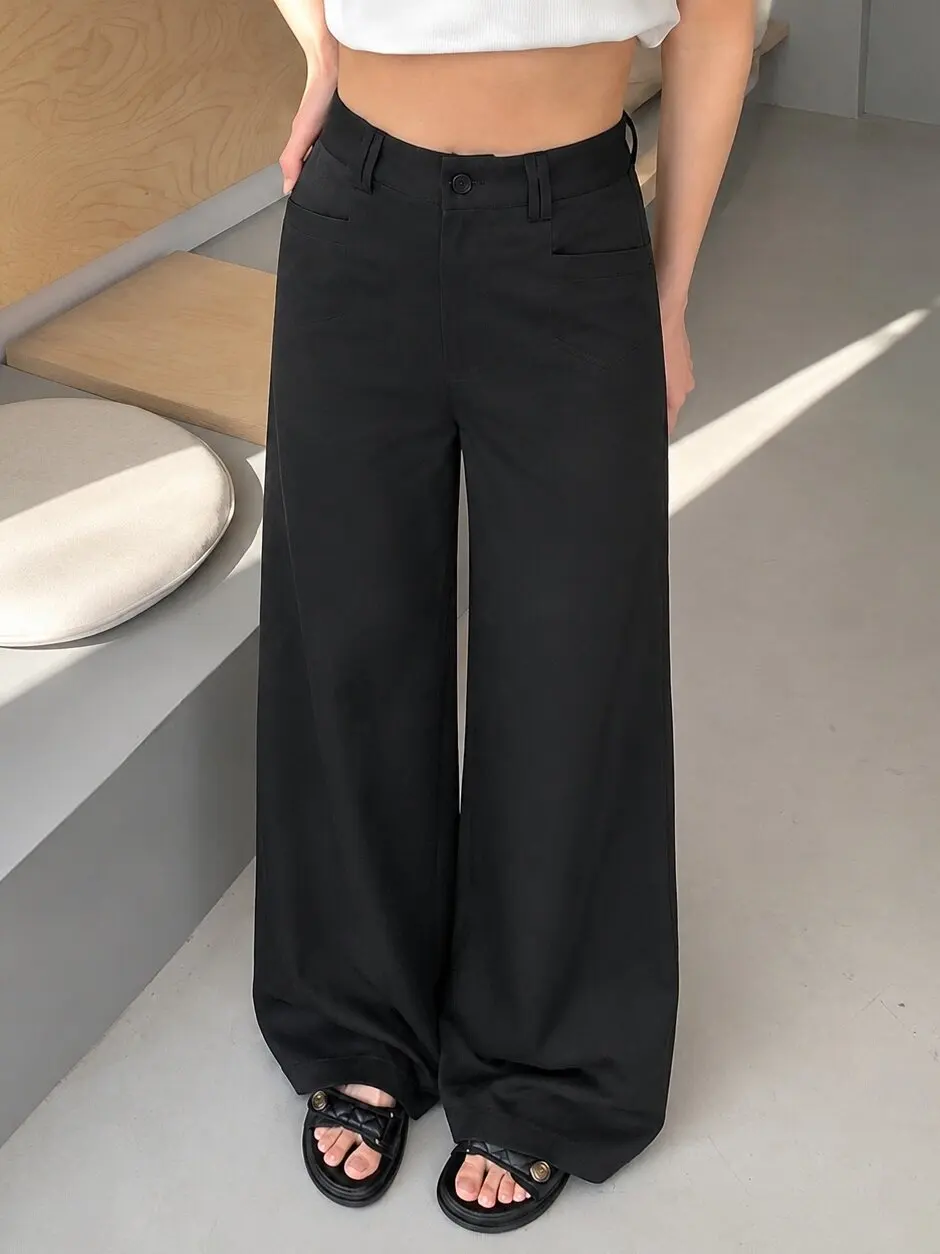 Stylish Anti-Aging Black Suit Pants Women's Autumn 2026 New High Waist Wide Leg Narrow Version Casual Long Trousers