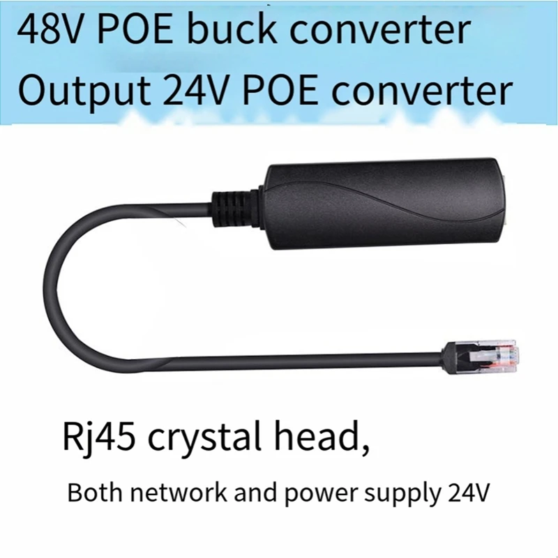 48V to 24V POE Converter with 100M Ethernet Speed PoE to 24 Voltage Regulator Mode B for Passive-A23U