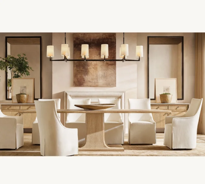 

#New Arrival Luxury Dining Furniture Solid Oak Wood Rectangular Dining Table