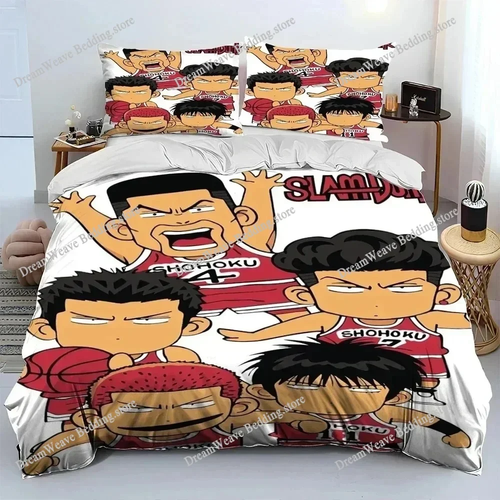 

Anime Slam Dunk Bedding Set Polyester Quilt Cover Pillowcase Comforter King Queen Size Boys Adult Duvet Cover Set Luxury Gift
