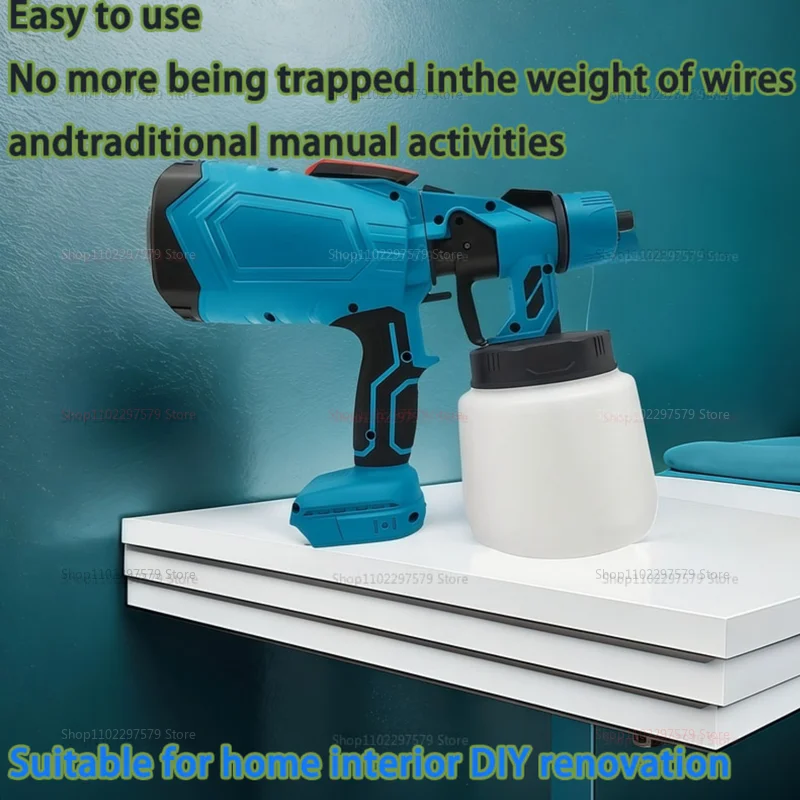 بخاخ طلاء HVLP لاسلكي يعمل ببطارية 18 فولت لخزائن الأثاث والسياج والجدران بدون بطارية وسهلة الاستخدام #5