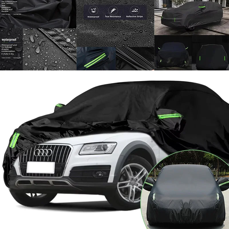 

Full Car Cover for Audi Q5 Outdoor Windproof Waterproof Dust Resistant Sun UV Protection with Reflective Strips
