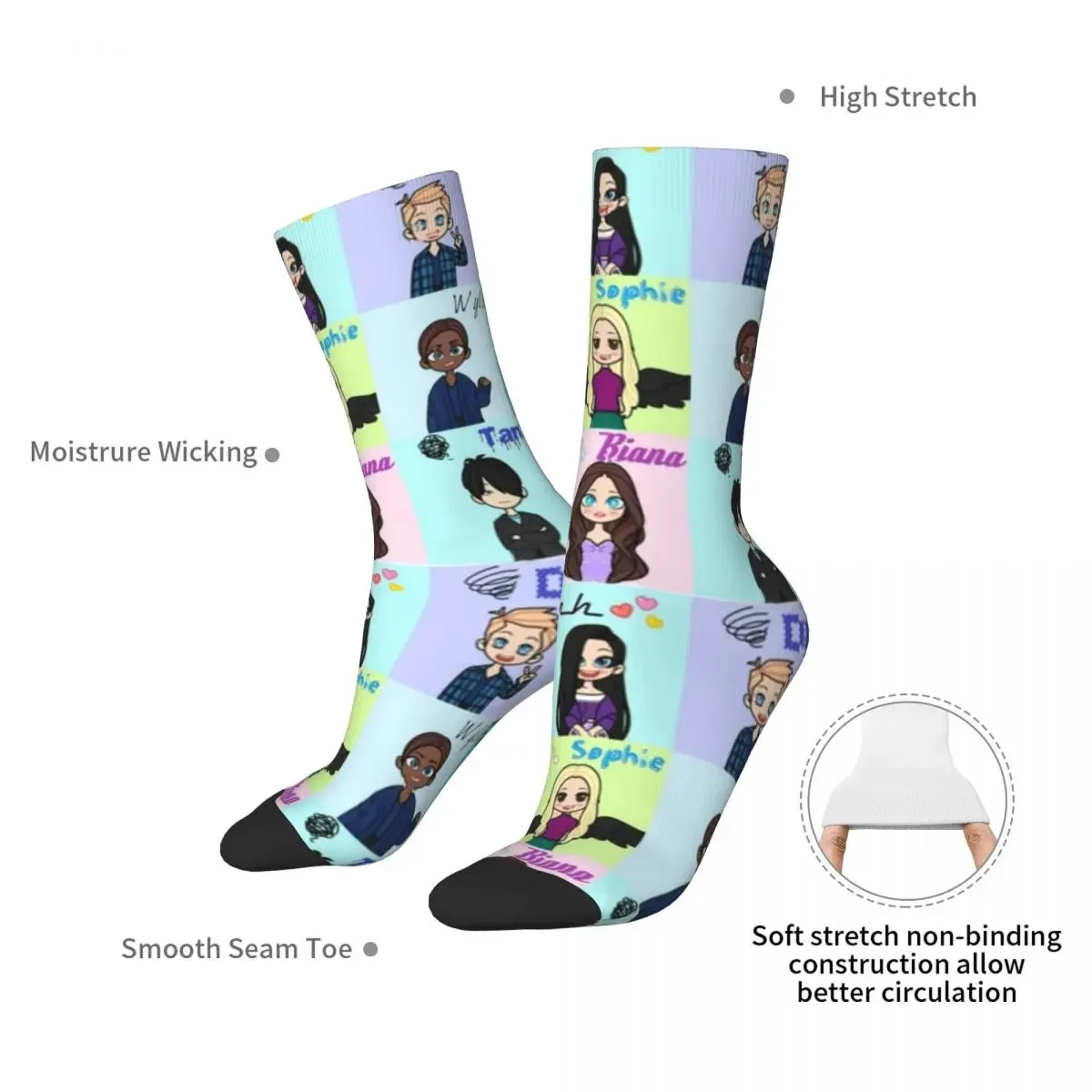 Keeper Of The Lost Cities Character Socks Harajuku Super Soft Stockings All Season Long Socks Accessories for Unisex Gifts