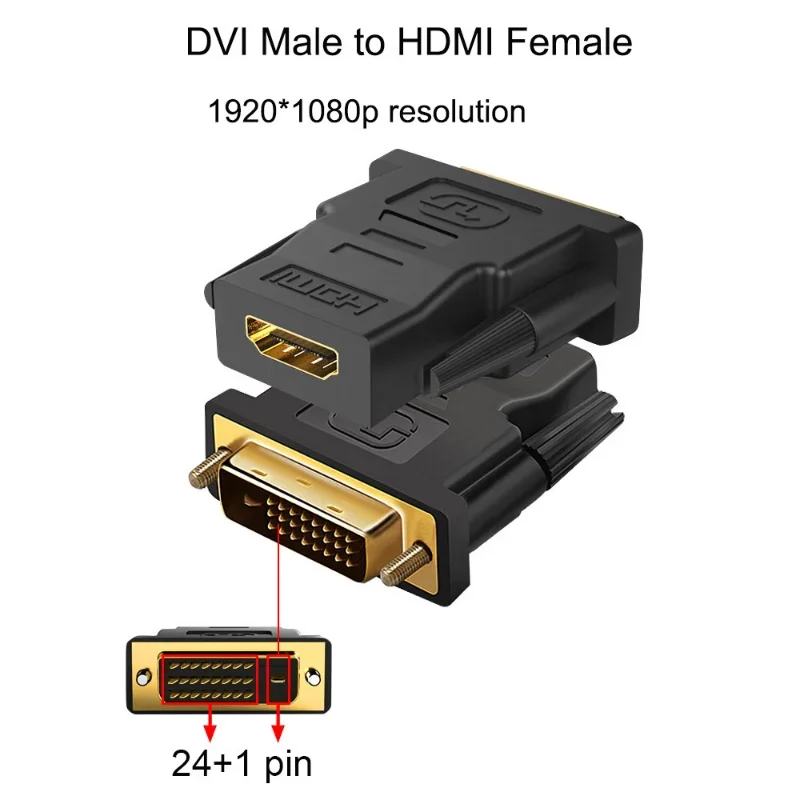 DVI to HDMI female (DVI-HDMI) DVI to HDMI connector graphics card DVI 24+1 to HDMI